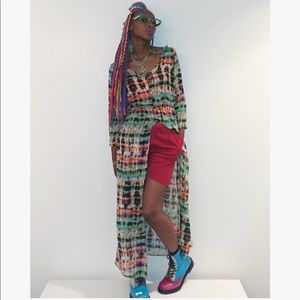 Tye dye coverall dress